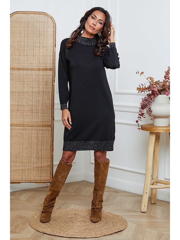Šaty So Cachemire Schwarz 3472370 Strickkleid "Linoa" in Schwarz - 5