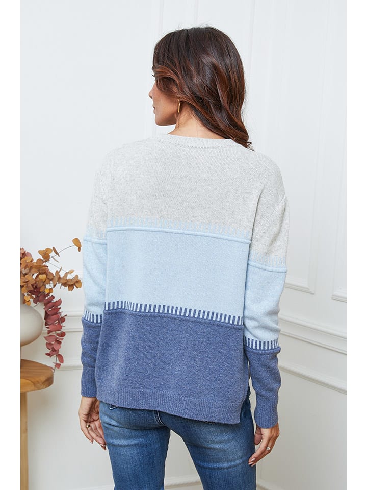 Sveter So Cachemire Grau/ Hellblau/ Blau 2299427 Pullover "Lurcia" in Grau/ Hellblau/ Blau - 3