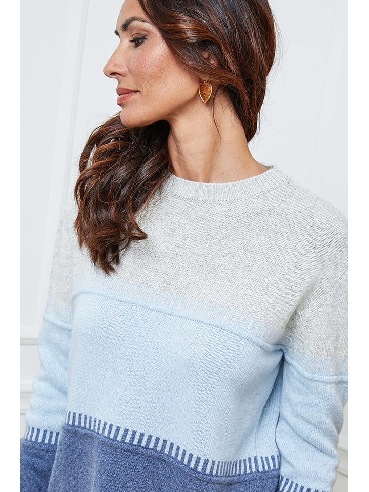 Sveter So Cachemire Grau/ Hellblau/ Blau 2299427 Pullover "Lurcia" in Grau/ Hellblau/ Blau - 4