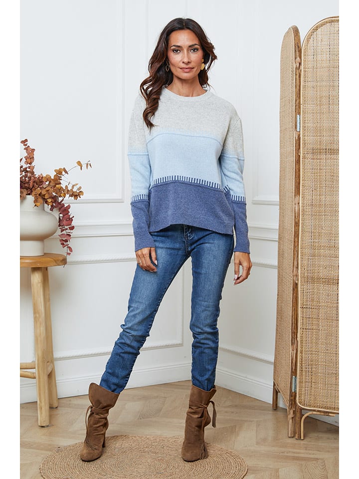 Sveter So Cachemire Grau/ Hellblau/ Blau 2299427 Pullover "Lurcia" in Grau/ Hellblau/ Blau - 5
