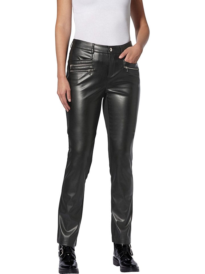 Nohavice Heine Schwarz 9351363 Kunstlederhose in Schwarz - 2