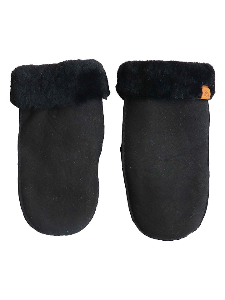 Rukavice Kaiser Naturfellprodukte Schwarz 9258881 Lammfell-Fäustlinge in Schwarz - 2