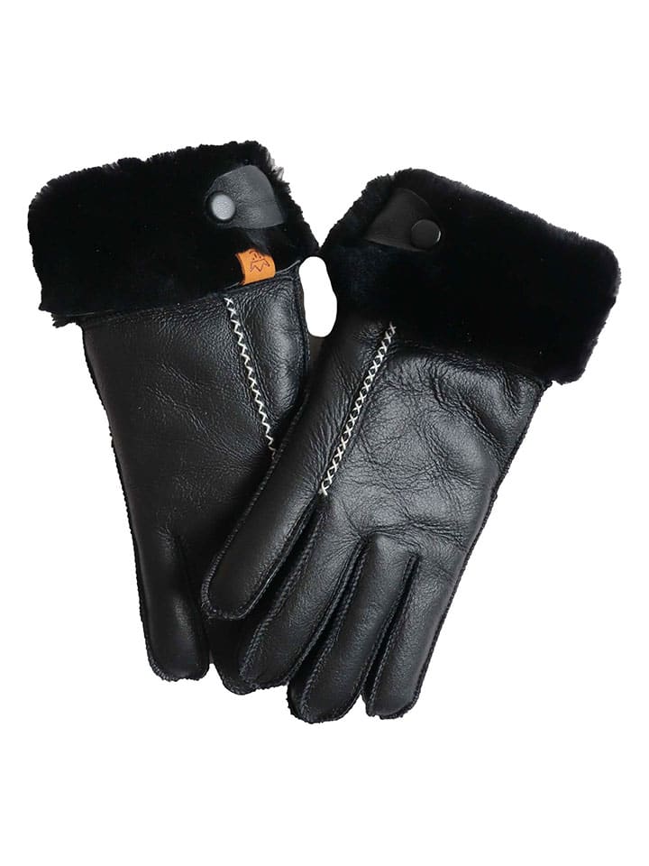 Rukavice Kaiser Naturfellprodukte Schwarz 4828143 Lammfell-Handschuhe "Lady" in Schwarz - 1