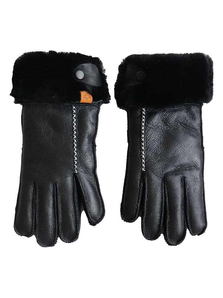 Rukavice Kaiser Naturfellprodukte Schwarz 4828143 Lammfell-Handschuhe "Lady" in Schwarz - 2