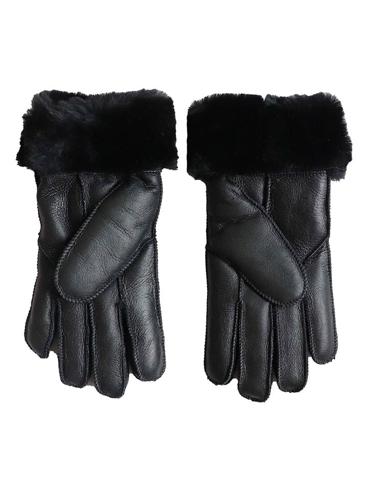 Rukavice Kaiser Naturfellprodukte Schwarz 4828143 Lammfell-Handschuhe "Lady" in Schwarz - 3