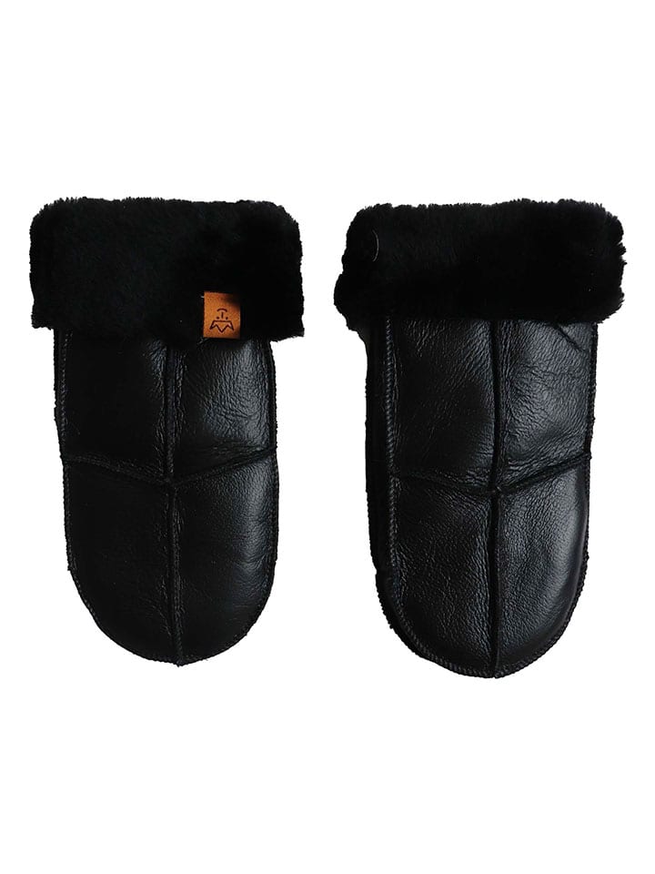 Rukavice Kaiser Naturfellprodukte Schwarz 461005 Lammfell-Fäustlinge "Nappa" in Schwarz - 2