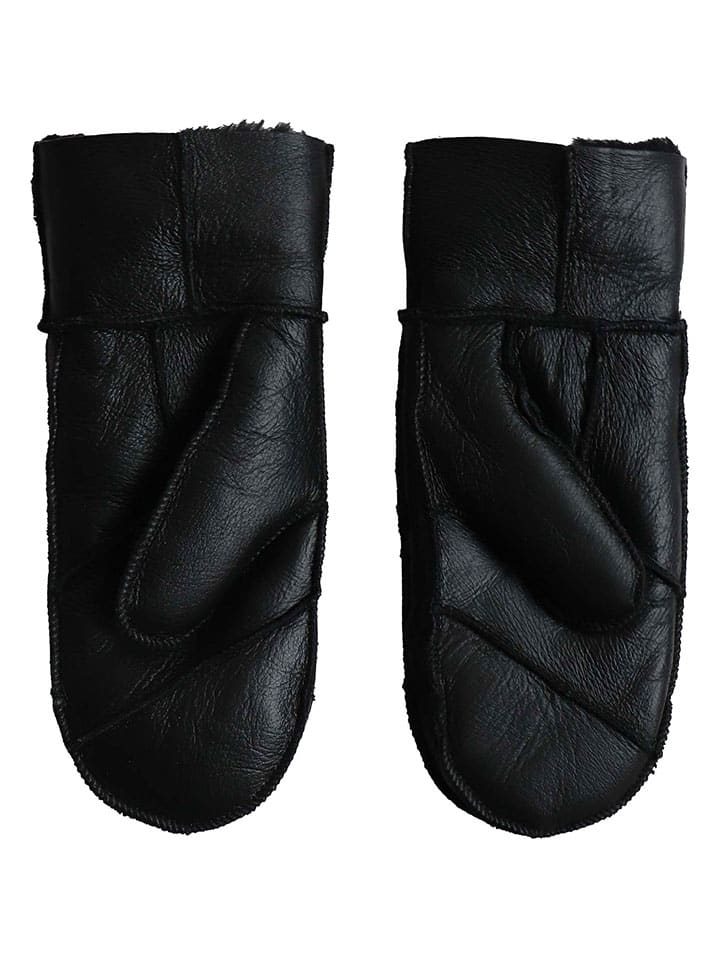 Rukavice Kaiser Naturfellprodukte Schwarz 461005 Lammfell-Fäustlinge "Nappa" in Schwarz - 3