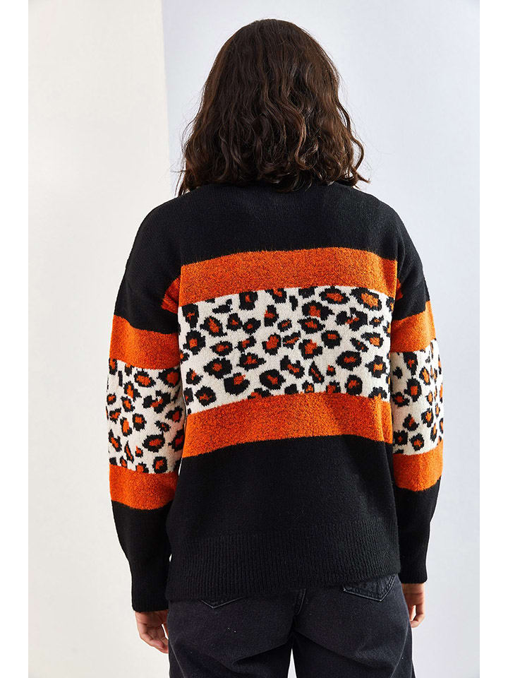 Sveter Bianco Lucci Schwarz/ Orange 6299154 Pullover in Schwarz/ Orange - 2