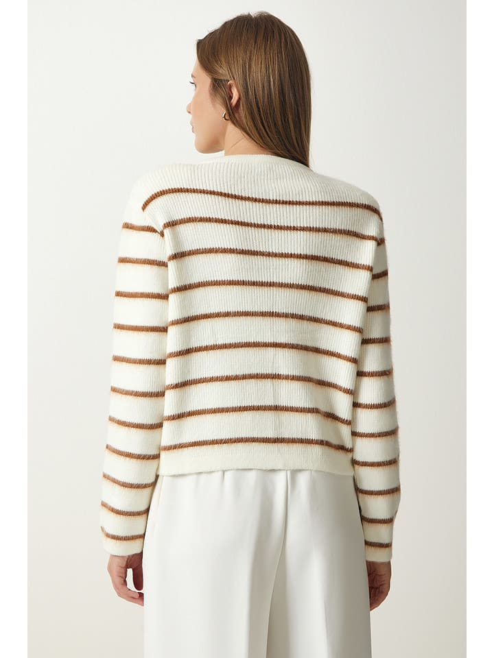 Sveter Happiness Istanbul Creme/ Hellbraun 7610671 Cardigan in Creme/ Hellbraun - 2