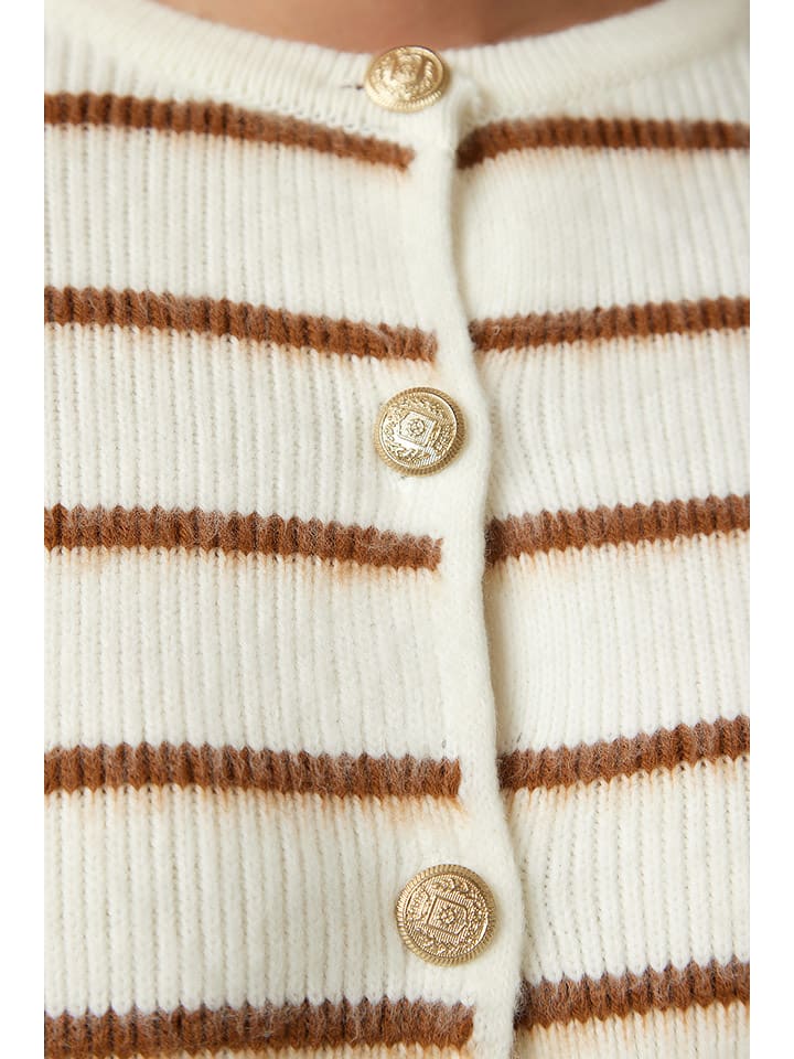 Sveter Happiness Istanbul Creme/ Hellbraun 7610671 Cardigan in Creme/ Hellbraun - 5