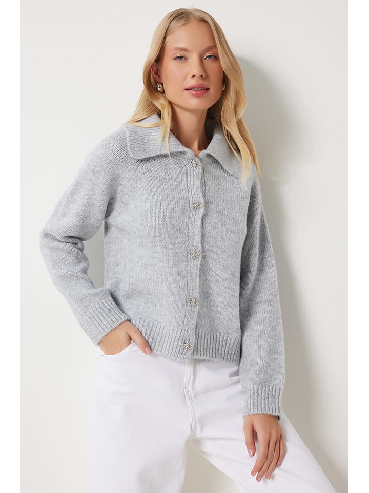 Sveter Happiness Istanbul Grau 5888046 Cardigan in Grau - 1