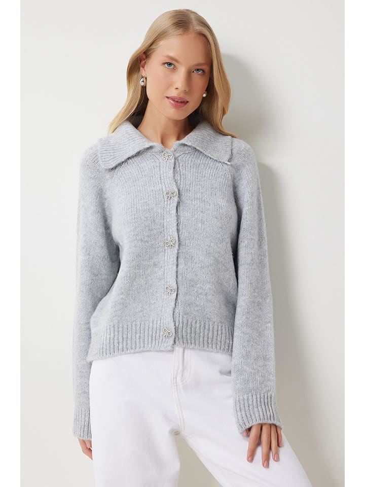 Sveter Happiness Istanbul Grau 5888046 Cardigan in Grau - 3