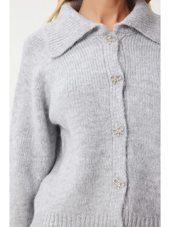 Sveter Happiness Istanbul Grau 5888046 Cardigan in Grau - 4