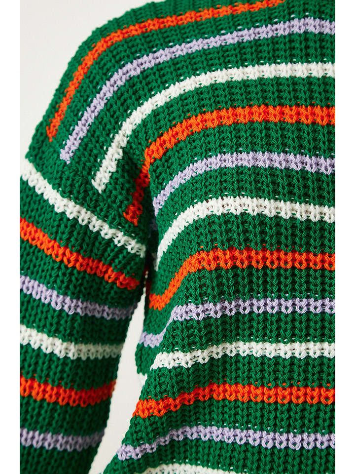 Sveter Happiness Istanbul Grün/ Orange/ Weiß 340972 Pullover in Grün/ Orange/ Weiß - 4
