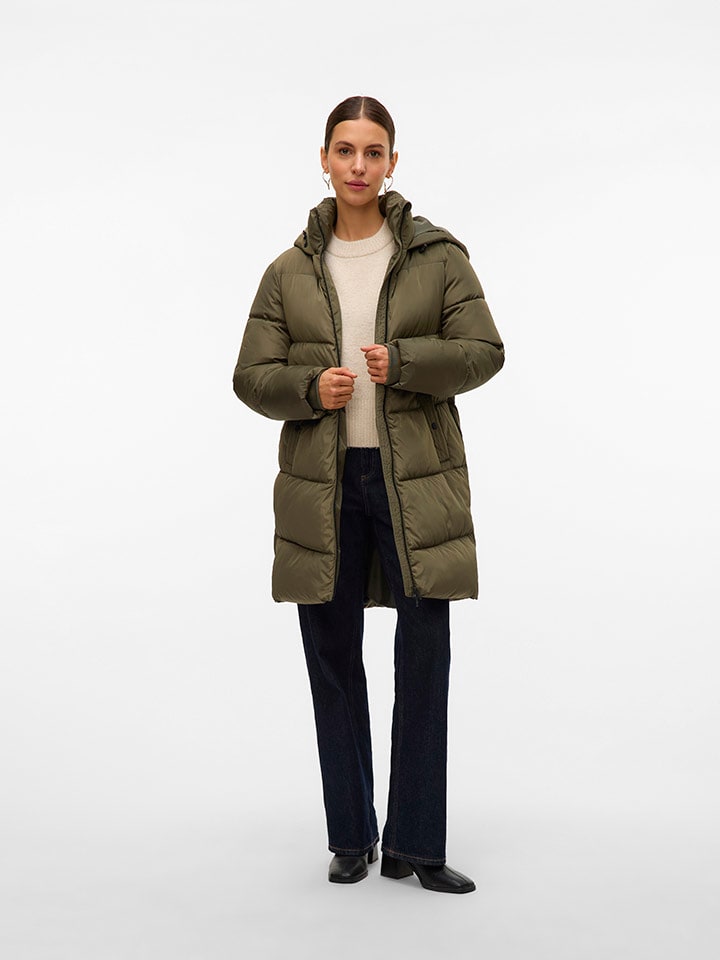 Dámska bunda Vero Moda Khaki 8058367 Wintermantel "VMHALSEY" in Khaki - 3
