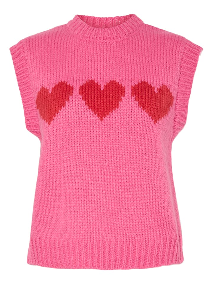Sveter Pieces Pink/ Rot 934691 Pullunder in Pink/ Rot - 5