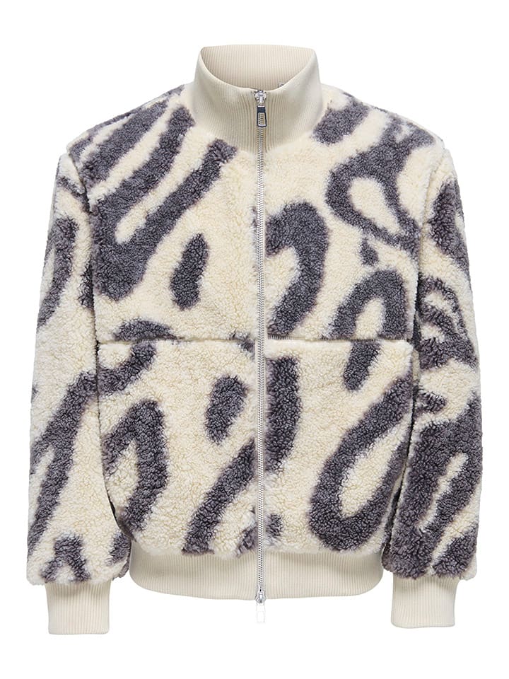 Bunda ONLY & SONS Weiß/ Blau 7662732 Fleecejacke "Ray" in Beige - 1