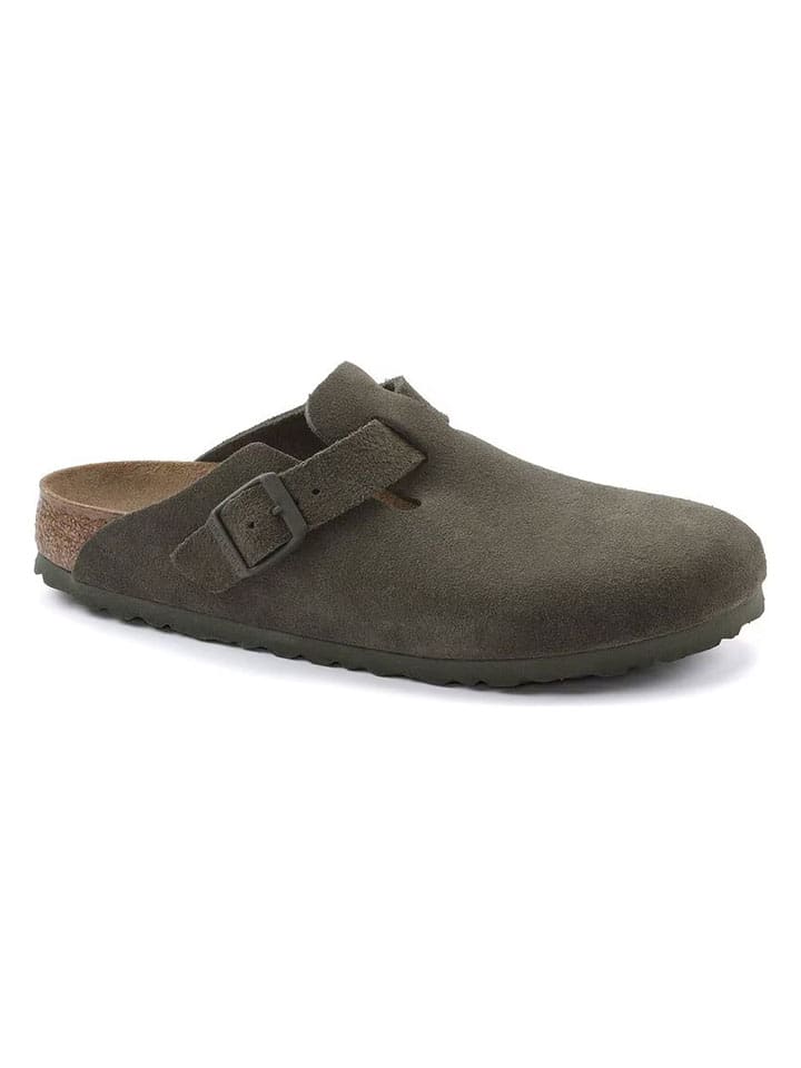 Topánky Birkenstock Khaki 627810 Leder-Clogs "Boston Leve" in Khaki - 2