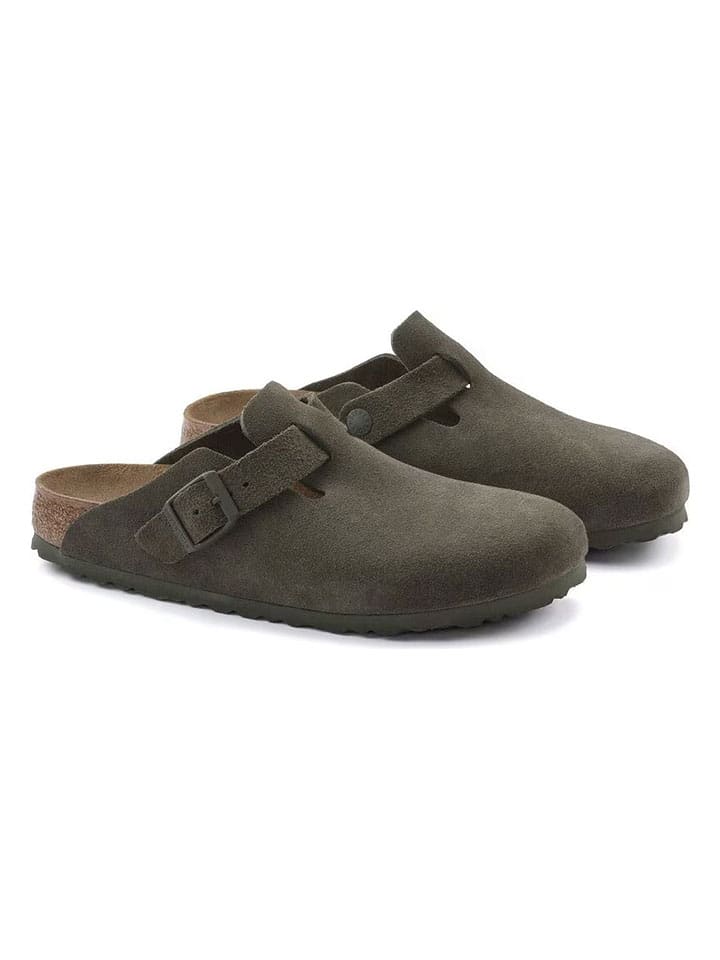 Topánky Birkenstock Khaki 627810 Leder-Clogs "Boston Leve" in Khaki - 3