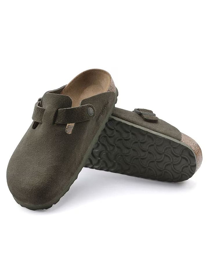 Topánky Birkenstock Khaki 627810 Leder-Clogs "Boston Leve" in Khaki - 4