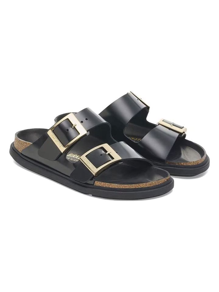 Birkenstock Schwarz 6064160 Leder-Pantoletten "Arizona" in Schwarz - 3