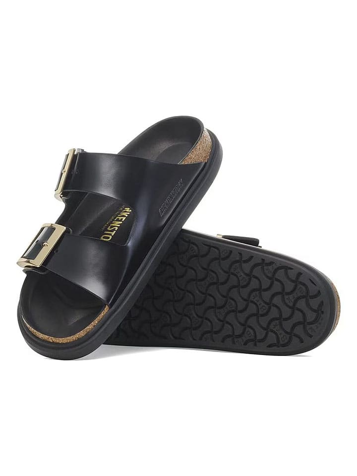 Birkenstock Schwarz 6064160 Leder-Pantoletten "Arizona" in Schwarz - 4