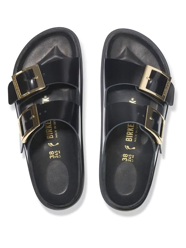 Birkenstock Schwarz 6064160 Leder-Pantoletten "Arizona" in Schwarz - 5