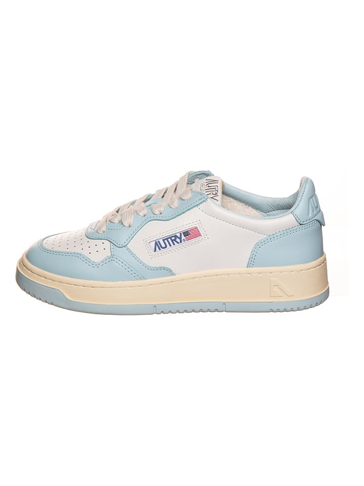 Tenisky AUTRY Weiß/ Hellblau 423231 Leder-Sneakers "Medalist" in Weiß/ Hellblau - 1