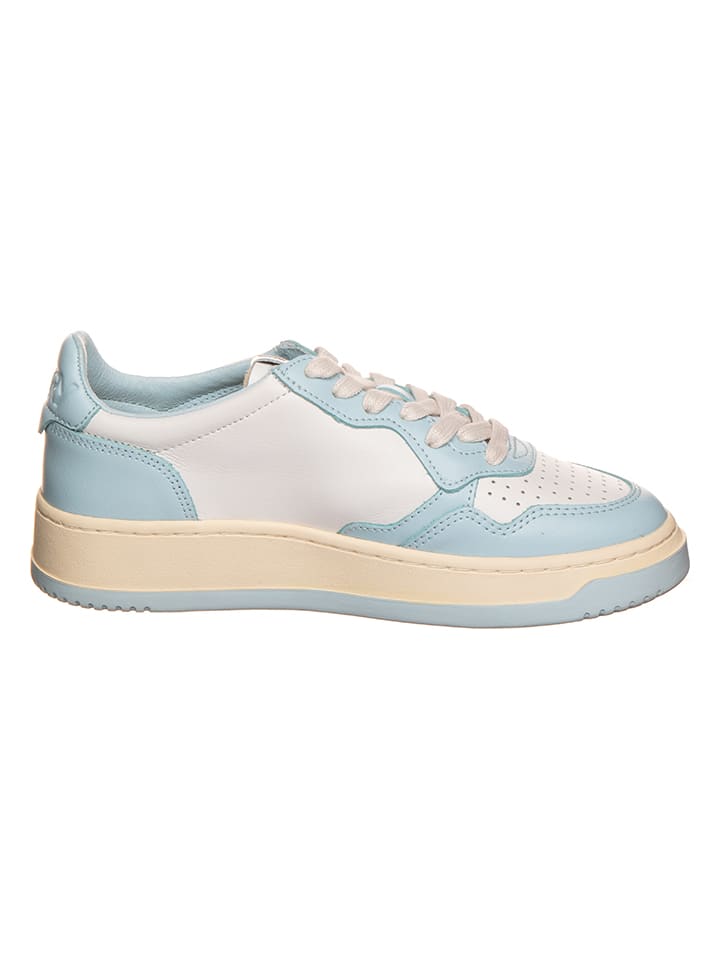 Tenisky AUTRY Weiß/ Hellblau 423231 Leder-Sneakers "Medalist" in Weiß/ Hellblau - 2