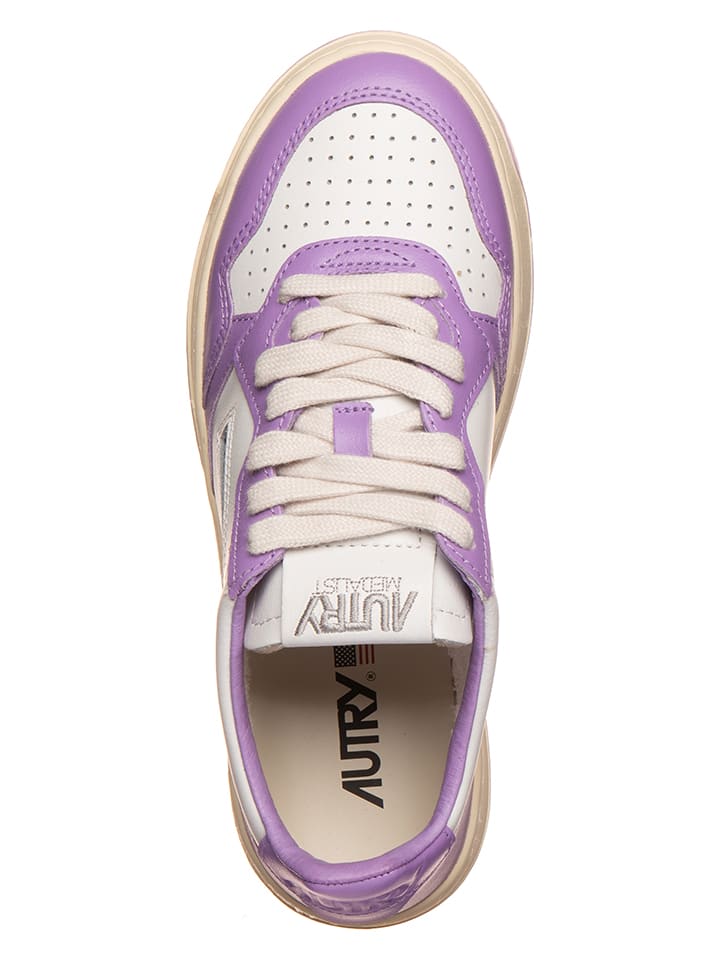 Tenisky AUTRY Lila/ Weiß 4590675 Leder-Sneakers "Medalist" in Lila/ Weiß - 4