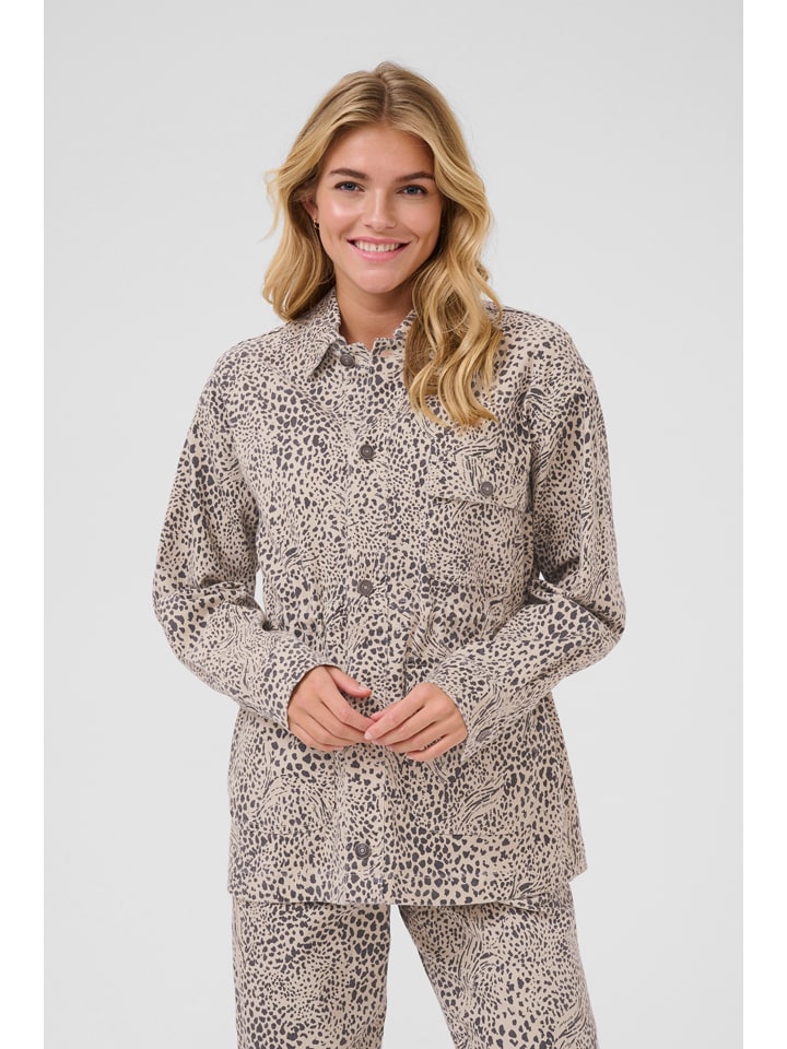 Dámska bunda Kaffe Beige 8622062 Jeansjacke in Beige - 2