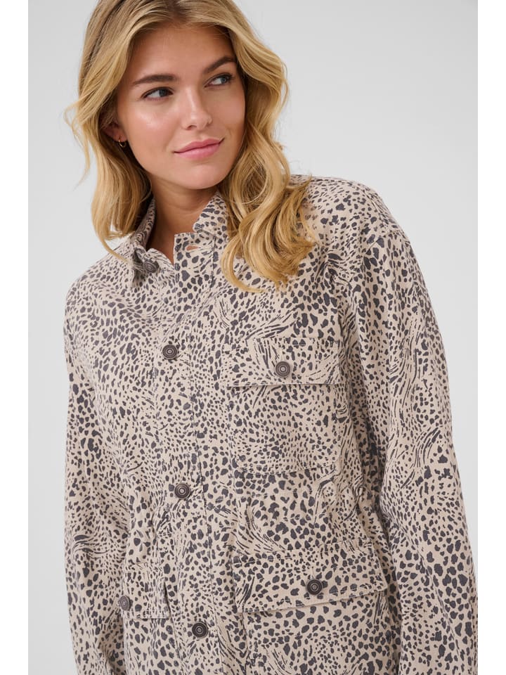 Dámska bunda Kaffe Beige 8622062 Jeansjacke in Beige - 3