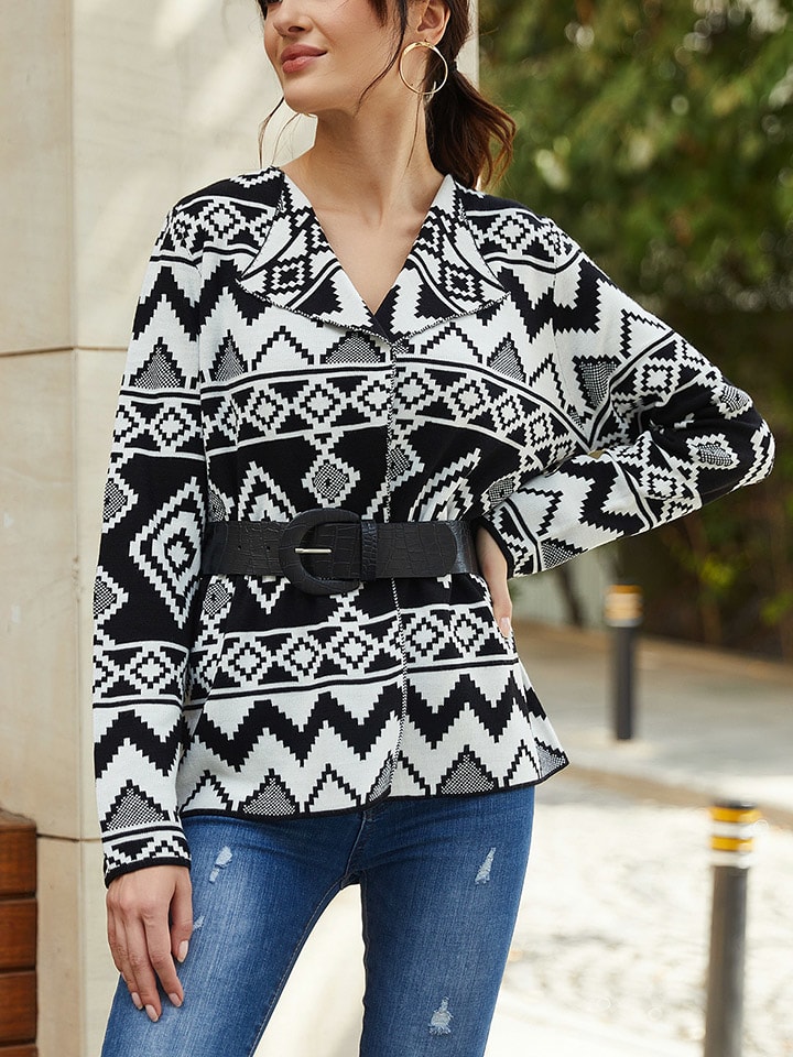 Sveter Milan Kiss Schwarz/ Weiß 1429211 Cardigan in Schwarz/ Weiß - 1