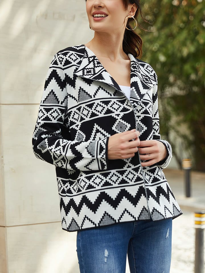 Sveter Milan Kiss Schwarz/ Weiß 1429211 Cardigan in Schwarz/ Weiß - 2