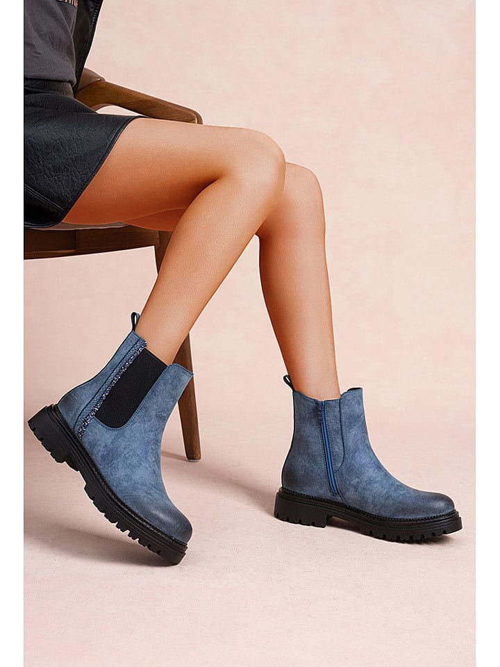 Topánky Foreverfolie Blau 6557414 Chelsea-Boots in Blau - 3