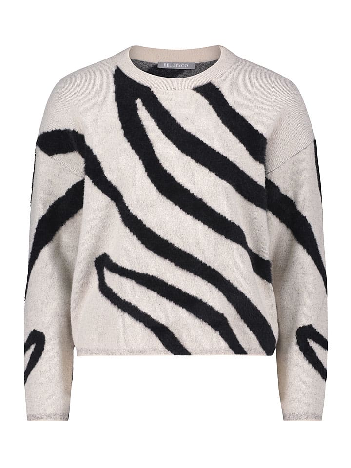 Sveter BETTY & CO Creme/ Schwarz 1436833 Pullover in Creme/ Schwarz - 6