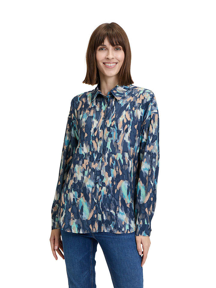 BETTY & CO Dunkelblau/ Hellblau/ Camel 8998125 Bluse in Dunkelblau/ Hellblau/ Camel - 1