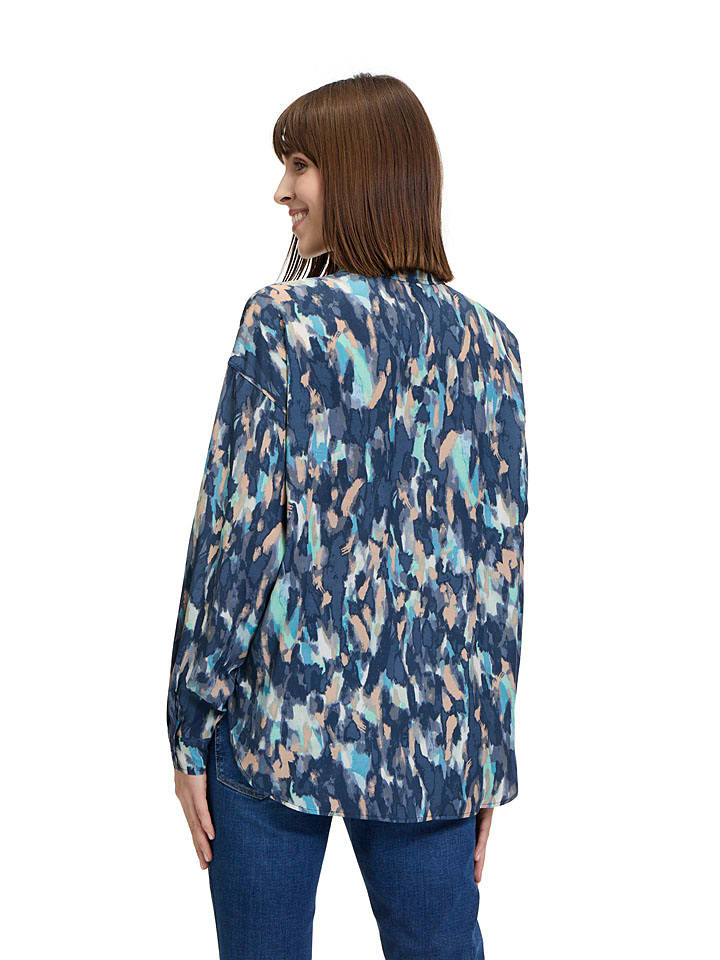 BETTY & CO Dunkelblau/ Hellblau/ Camel 8998125 Bluse in Dunkelblau/ Hellblau/ Camel - 2