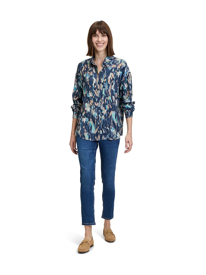 BETTY & CO Dunkelblau/ Hellblau/ Camel 8998125 Bluse in Dunkelblau/ Hellblau/ Camel - 3