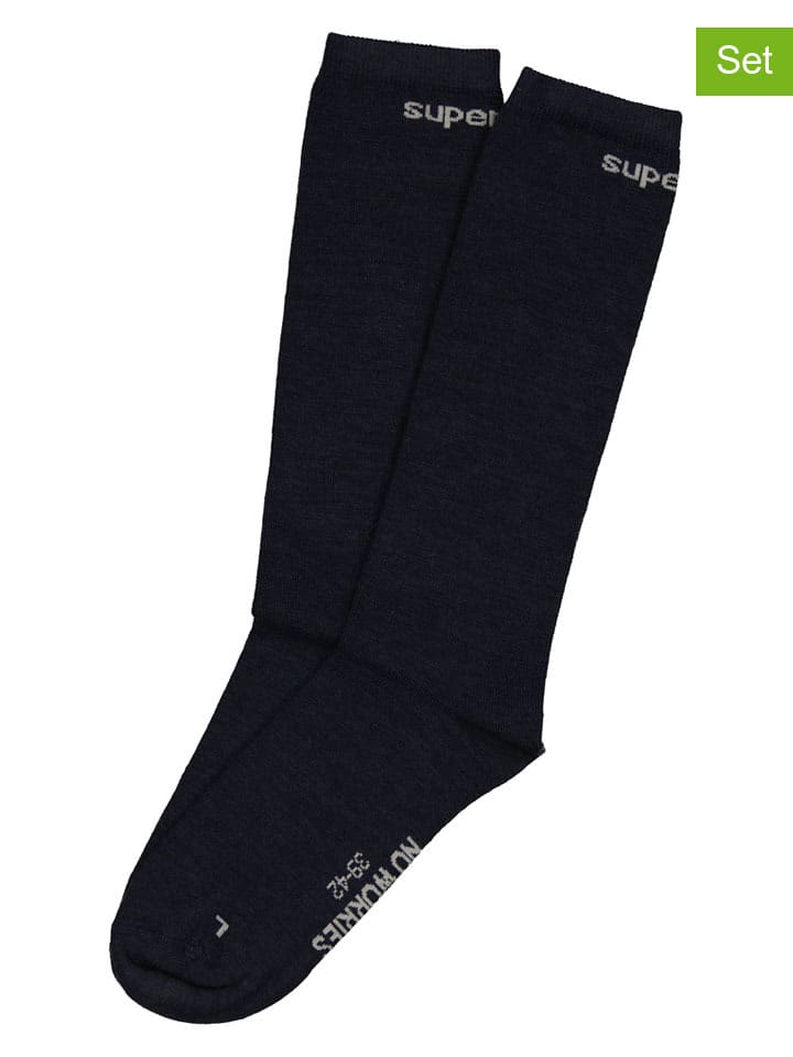 Ponožky super.natural Schwarz 6581587 2er-Set: Wollsocken "Guardians" in Schwarz - 1