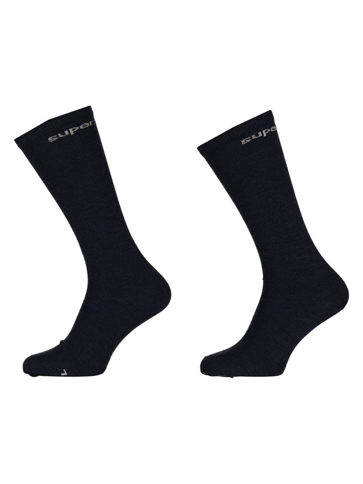 Ponožky super.natural Schwarz 6581587 2er-Set: Wollsocken "Guardians" in Schwarz - 3