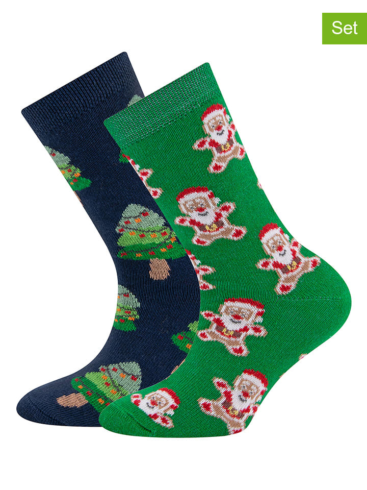 ewers Grün/ Dunkelblau 7199791 2er-Set: Socken in Grün/ Dunkelblau - 1