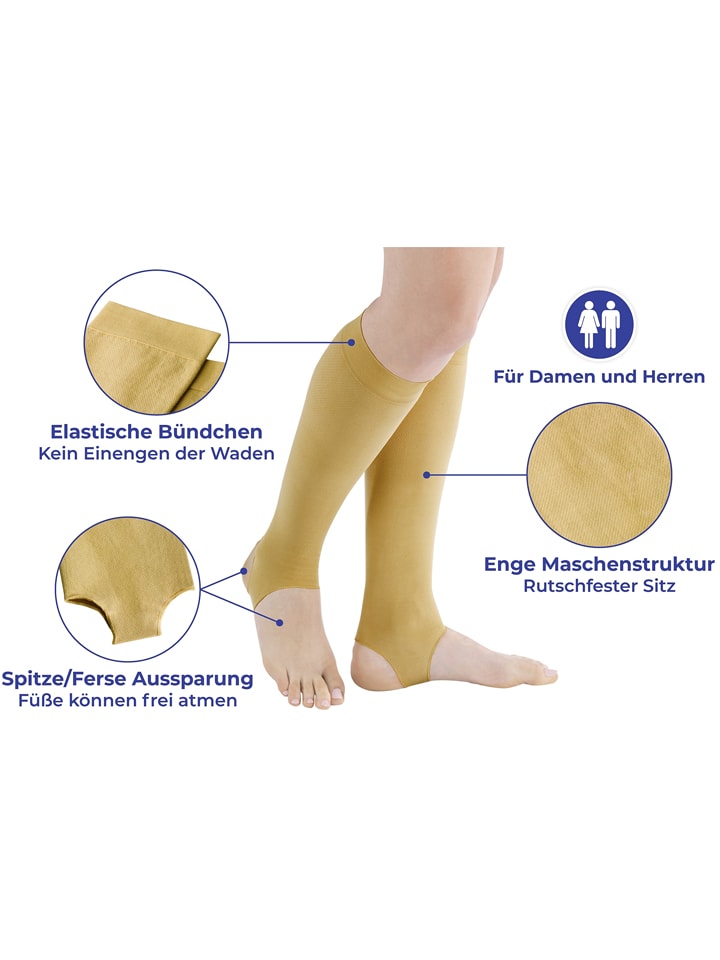 Ponožky Maximex Beige 7639115 Stützstrümpfe in Beige - 6