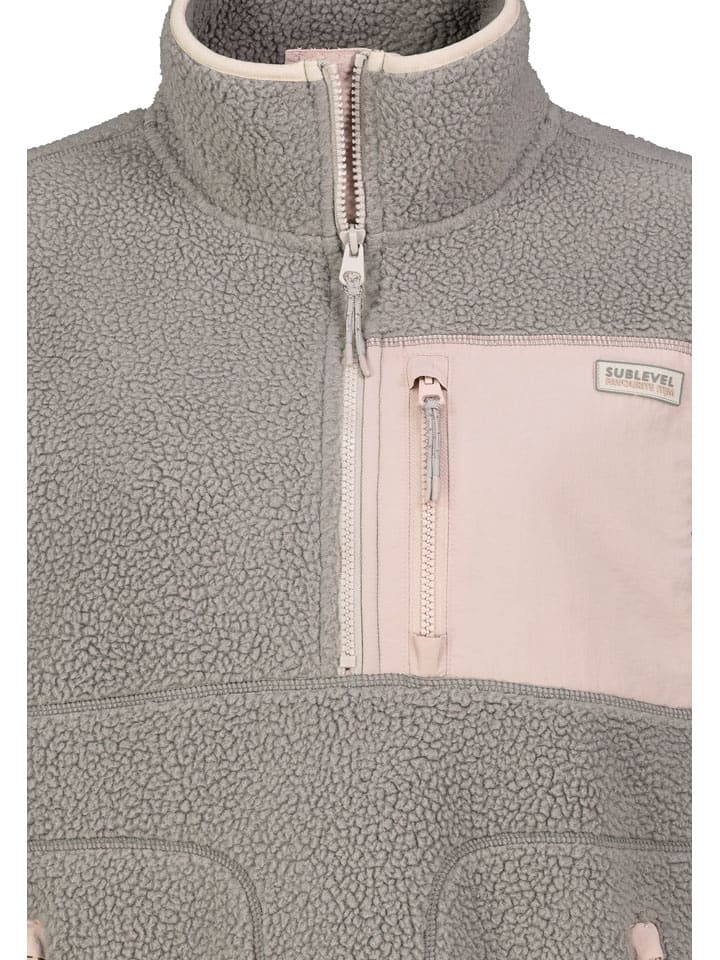 Mikina Sublevel Taupe/ Rosa 1612112 Fleecepullover in Taupe/ Rosa - 4