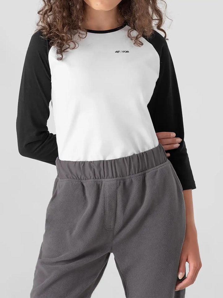 4F Weiß/ Schwarz 6473351 Longsleeve in Weiß/ Schwarz - 1