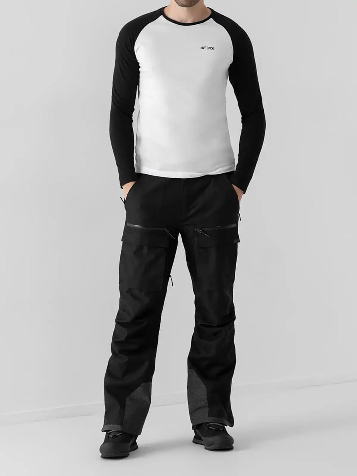 Tričko 4F Weiß/ Schwarz 9165904 Longsleeve in Weiß/ Schwarz - 4