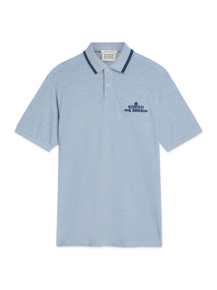Tričko Scotch & Soda Hellblau 1959154 Poloshirt in Hellblau - 1