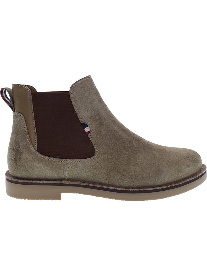 Topánky U.S. Polo Assn. Khaki 7956606 Leder-Chelsea-Boots in Khaki - 1