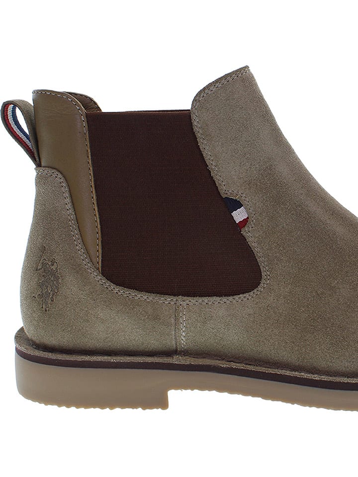 Topánky U.S. Polo Assn. Khaki 7956606 Leder-Chelsea-Boots in Khaki - 6