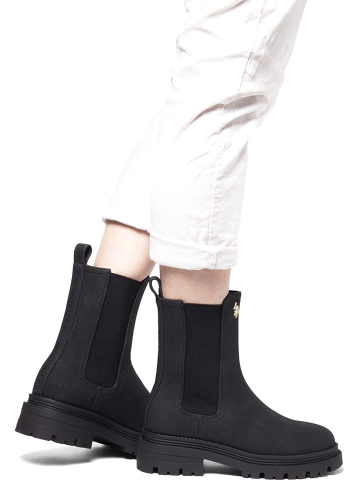 Topánky U.S. Polo Assn. Schwarz 8011308 Chelsea-Boots in Schwarz - 8